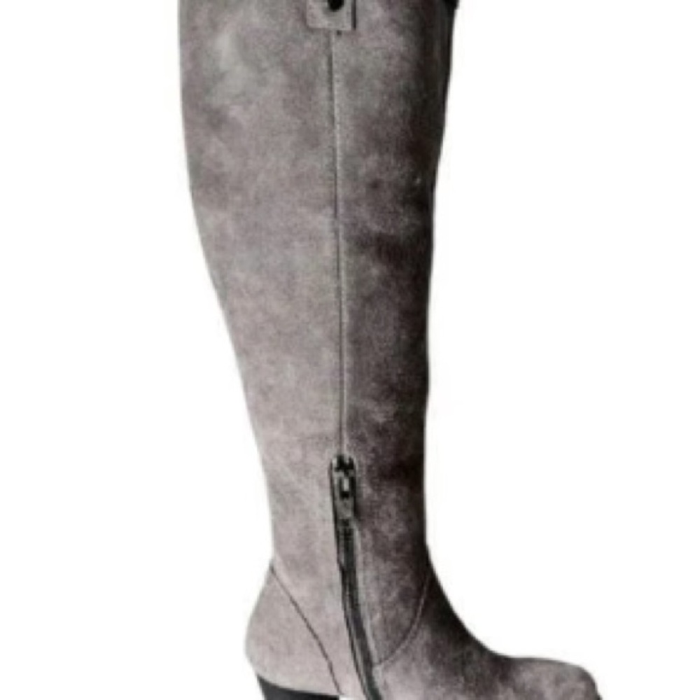 UGG Gray Suede Heeled Boots